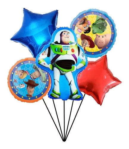 Bouquet de Globos Toy Story Buzz Lightyear X 5 Piezas