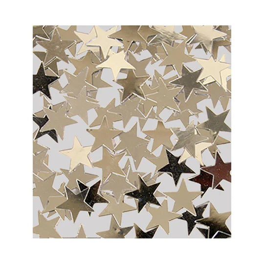 Confetti Para Mesa Metalizado Estrellas Plateadas X 15 Gr Sempertex