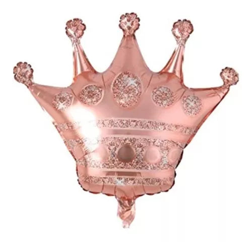 Globo Metalizado Corona Dorado Rosa 23" Festella