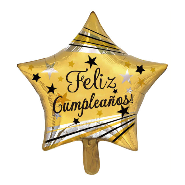Globo Metalizado Estrella Dorada Feliz Cumpleaños 18" Festella