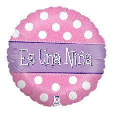 Globo Metalizado Redondo Es Una Niña Dots 18"