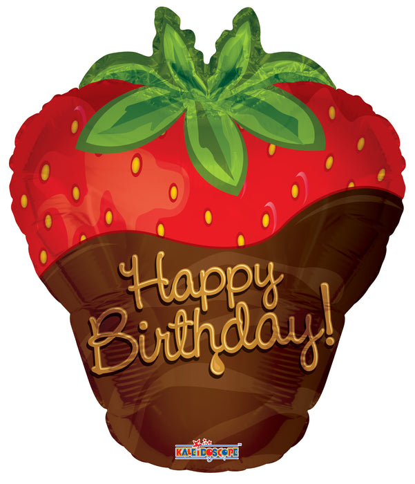 Globo Metalizado Happy Birthday Fresa 18" Ref. 38