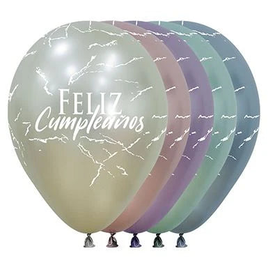 Globo Infinity Feliz Cumpleaños Silk Surtido R12 x 12 Unidades
