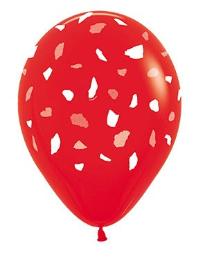 Globo Terrazo Rojo R12 x 12 Unidades Sempertex