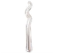 Globo Kurly Zig Zag Plata 14"