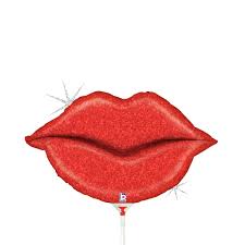 Globo Metalizado Labios Rojos 14"