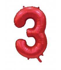 Globo Numero # 4 Rojo 14"
