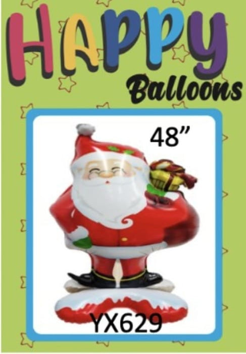 Globo Foil Con Base Papa Noel 3D 48"