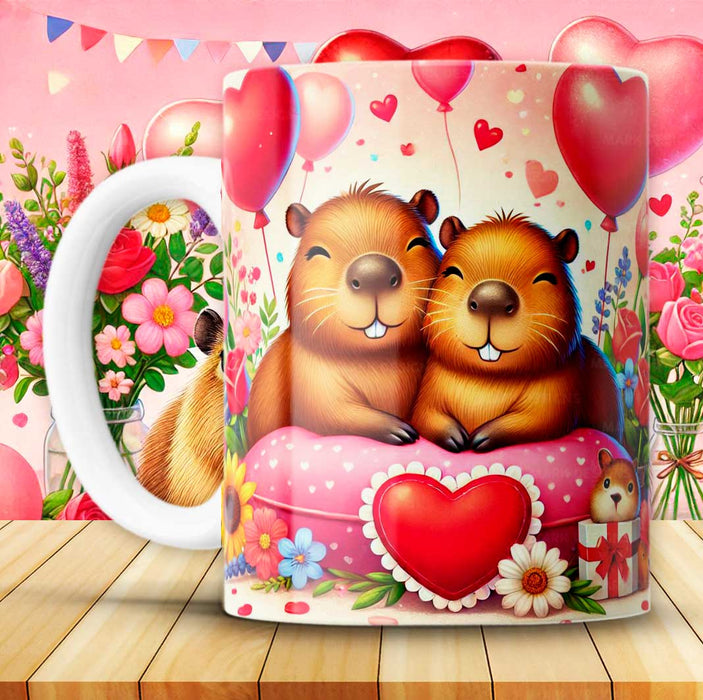 Mug San Valentin Capibara 11 Oz Ref. 16 x 1 Unidad