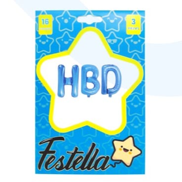 Globo Metalizado HBD 16" Festella Azul 16" X 1 Unidad Festella