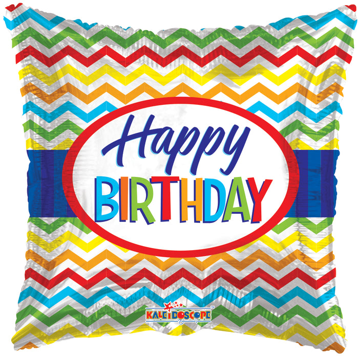 Globo Metalizado Happy Birthday ZigZag 18" Ref. 31