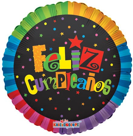 Globo Metalizado Feliz Cumpleaños Multicolor 18" Ref. 100