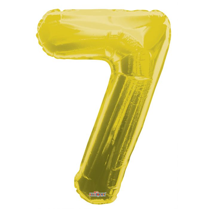 Globo Metalizado # 7 Dorado 34" Marca Conver Calidad Helio