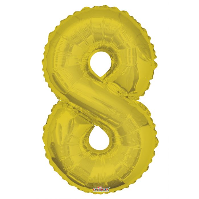 Globo Metalizado # 8 Dorado 34" Marca Conver Calidad Helio