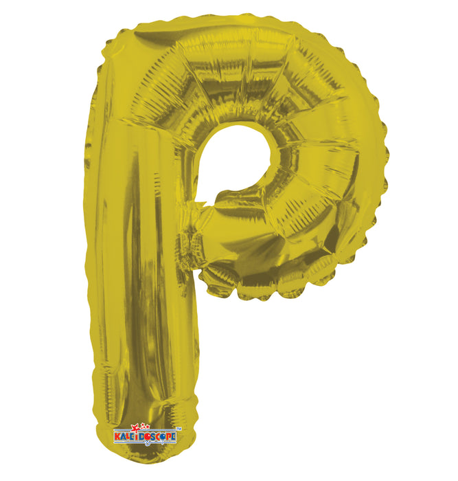 Globo Letra "P" Dorado 16"