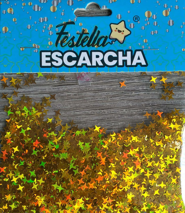 Escarcha Estrella Para Globo Dorada