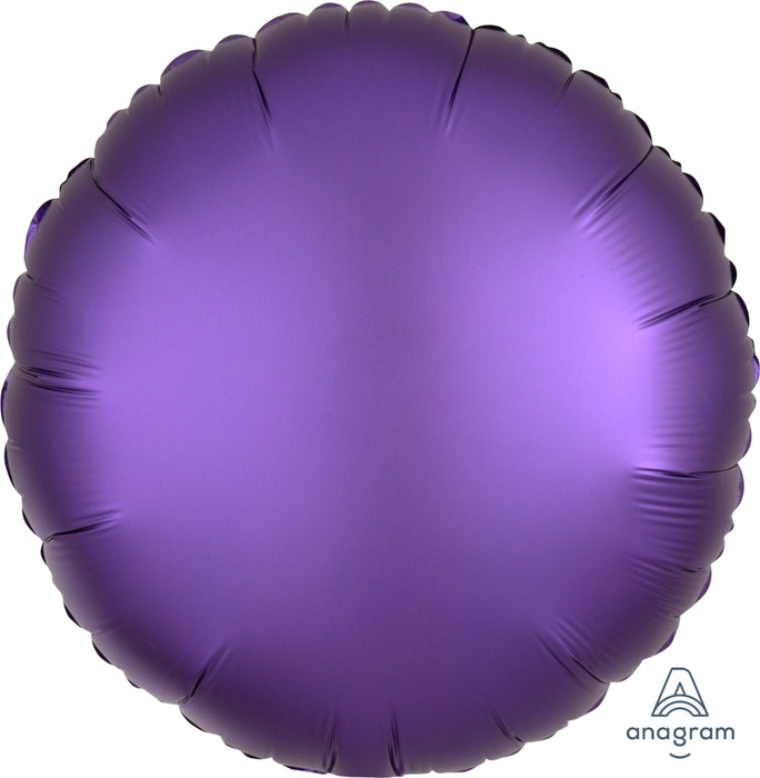 Globo Foil Satin Luxe 18" Round Purple Royale Anagram