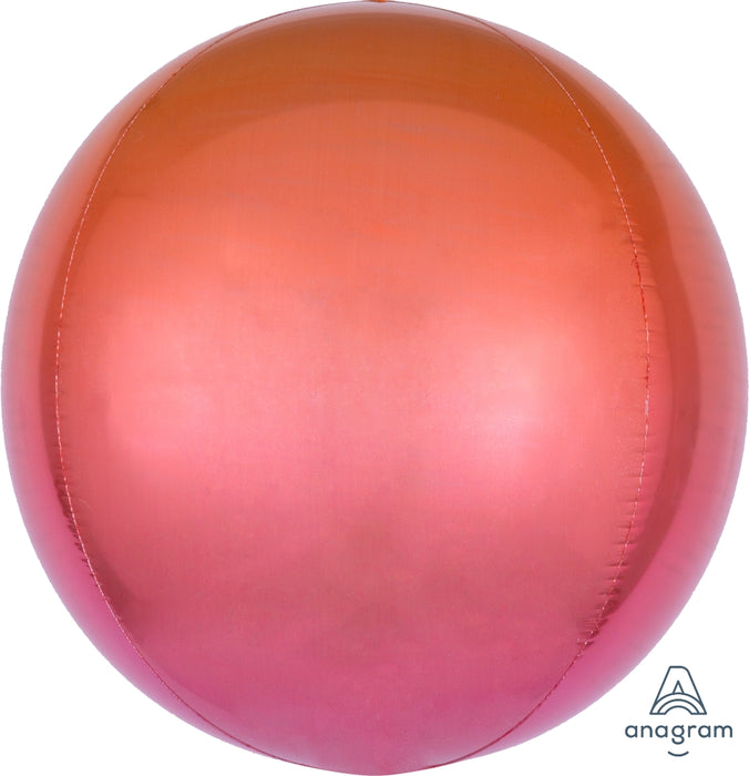 Globo Orbz Ombre Rojo Naranja 16"