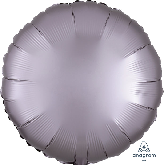 Globo Foil Satin Luxe 18" Round Greige Anagram