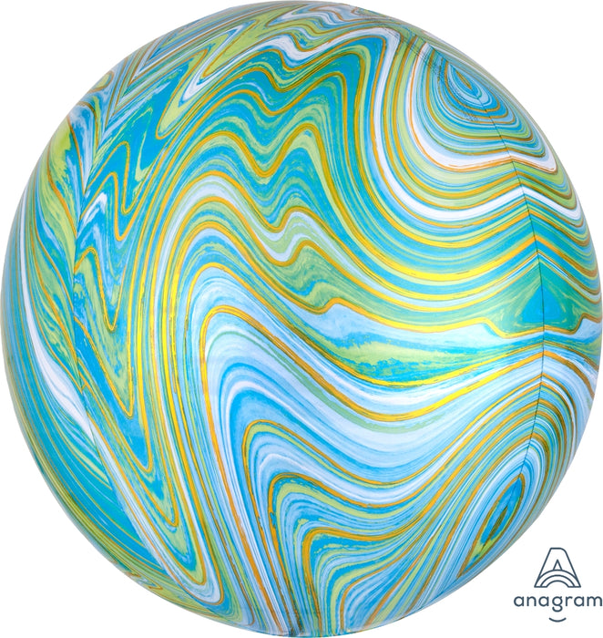 Globo Orbz Marblez Verde Azul 16"