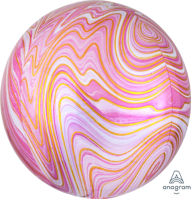 Globo Orbz Marblez Rosado 16"