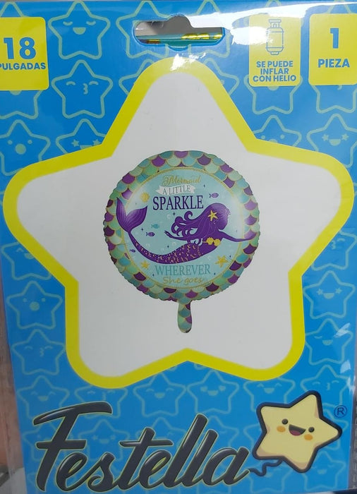 Globo Escamas Con Sirena 18"