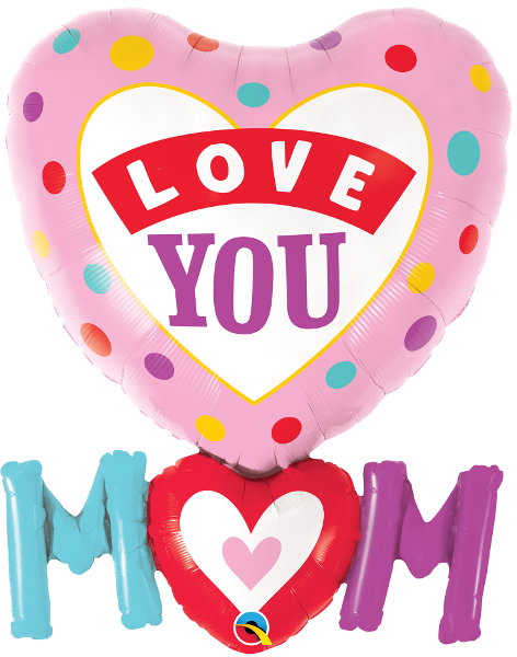Globo Metalizado 33" Marca Qualatex Love You MOM