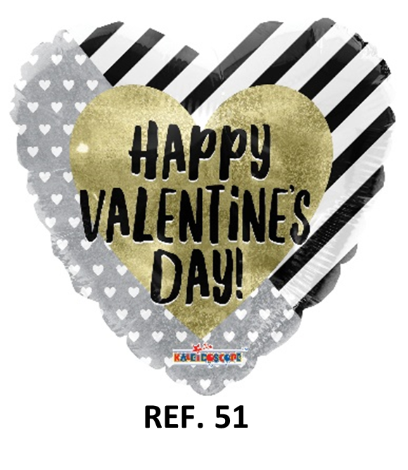 Globo Metalizado Happy Valentines Day 18" Ref. 51