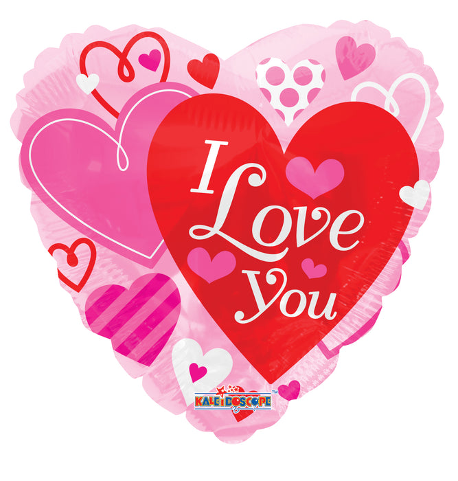 Globo Metalizado I Love You Corazon Rosado 18" Ref. 25
