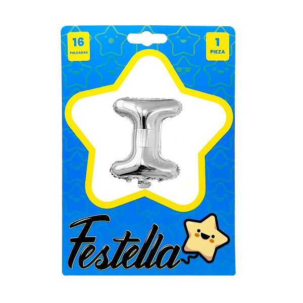 Globo Letra I 16" Plateado Festella