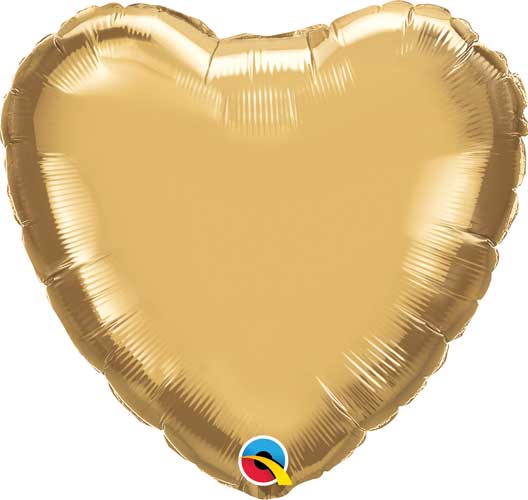 Globo Metalizado Corazon Chrome Gold 18" Qualatex
