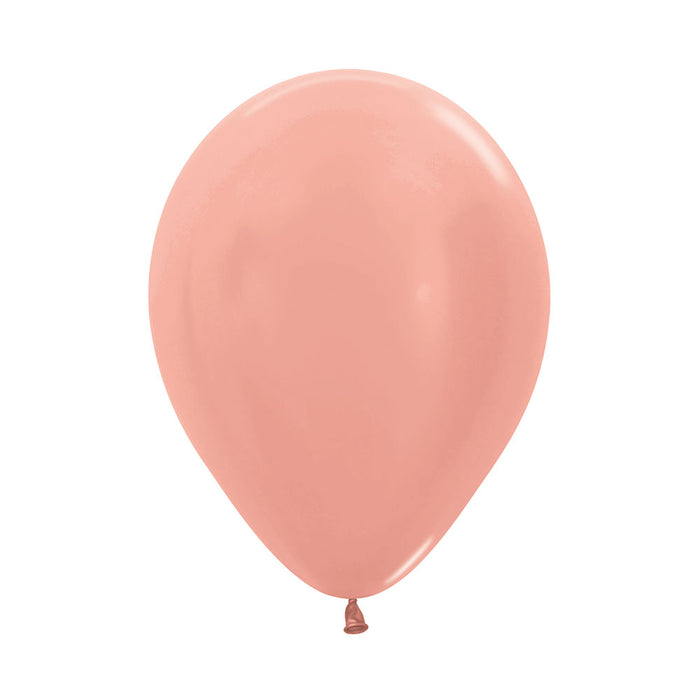 568 Globo Metal Dorado Rosa R12 X 50 Globos