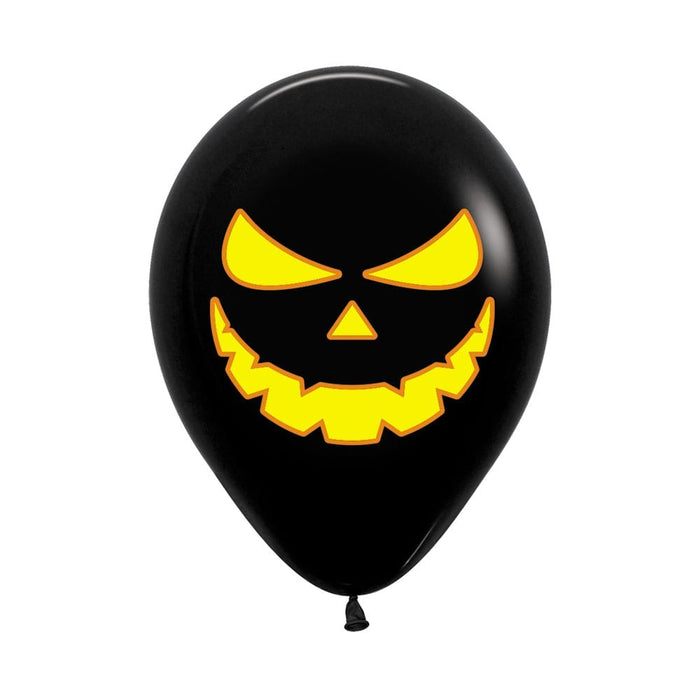 Globo Negro Calabaza Luz Impreso 2 Caras Halloween R12 x 50 Unidades Sempertex