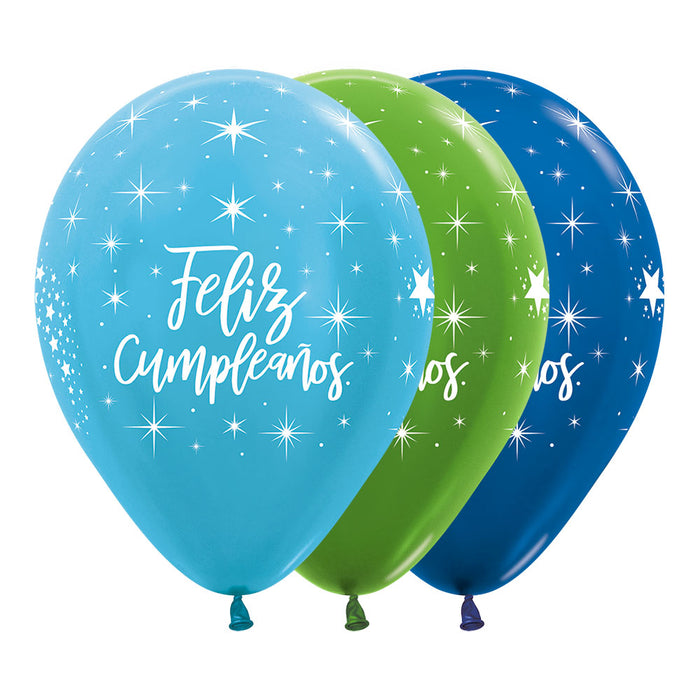 Globo Infinity Feliz Cumpleaños Radiante Niño R12 x 50 Unidades Sempertex