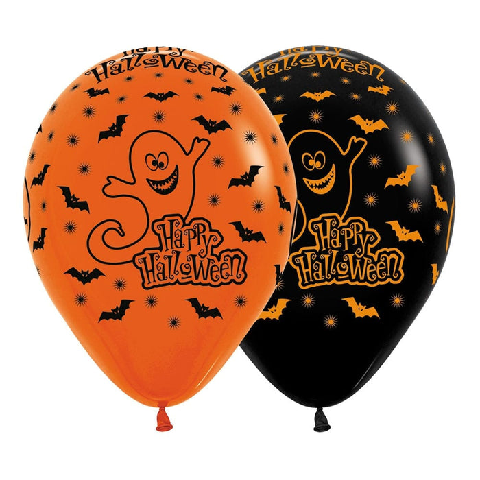 Globo Hallowen Noche Surtido Negro Naranja Impreso Halloween R12 x 50