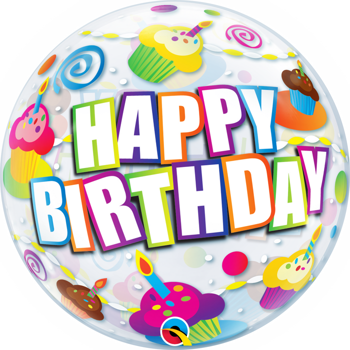 Globo Burbuja Qualatex Happy Birthay 22" Ref.8