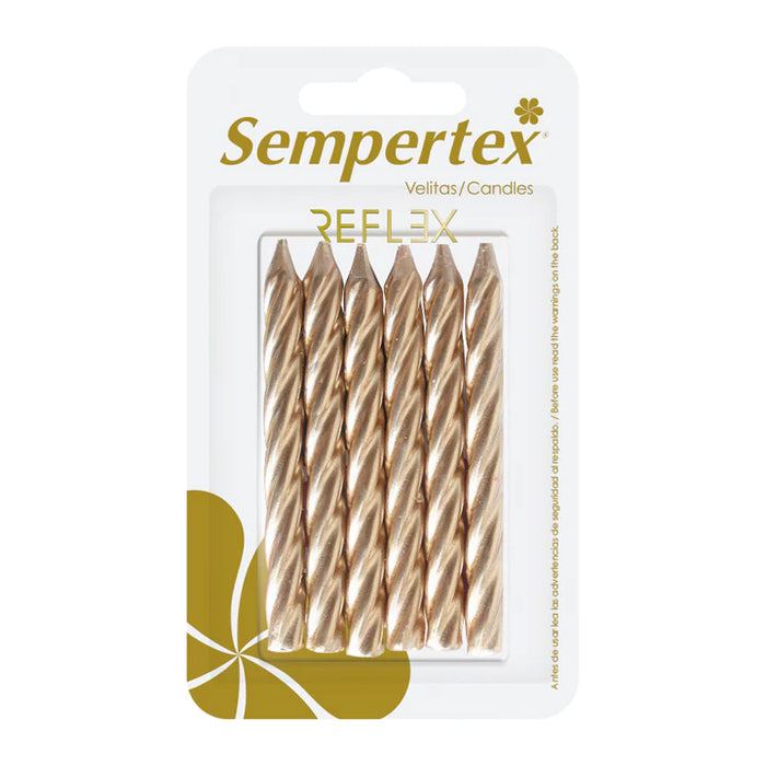 Velita Espiralada Dorada x 6 Unidades Sempertex