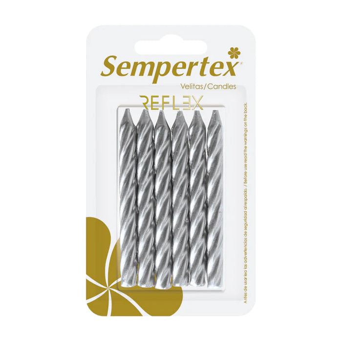 Velita Espiralada Plata x 6 Unidades Sempertex