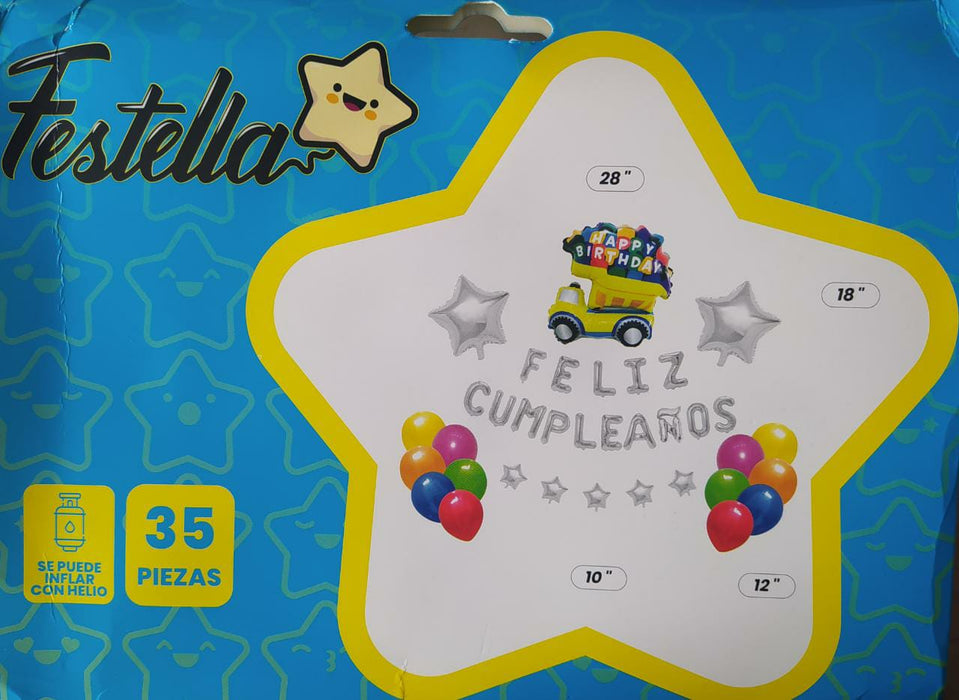 Kit de decoracion para cumpleaños x 35 piezas