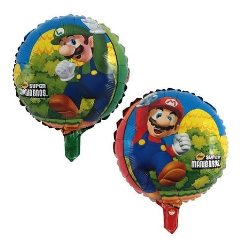 Globo Metalizado Super Mario Bros Impreso por ambas caras 18"