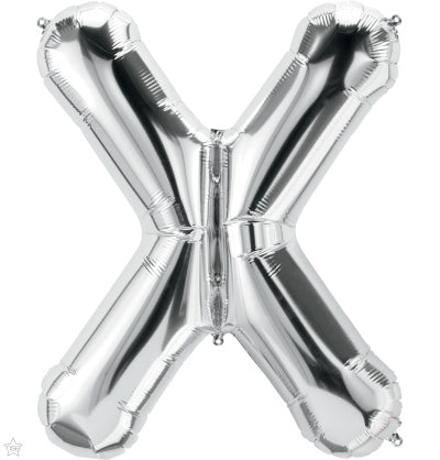 Globo Letra X 16" Plateado Festella