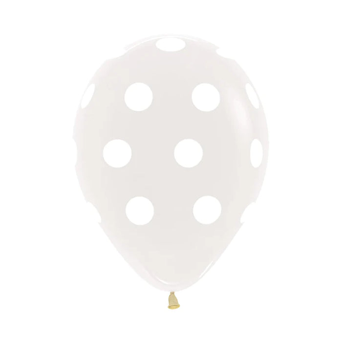 Globo Infinity Polka Blanco Cristal Transparente R12 x 12