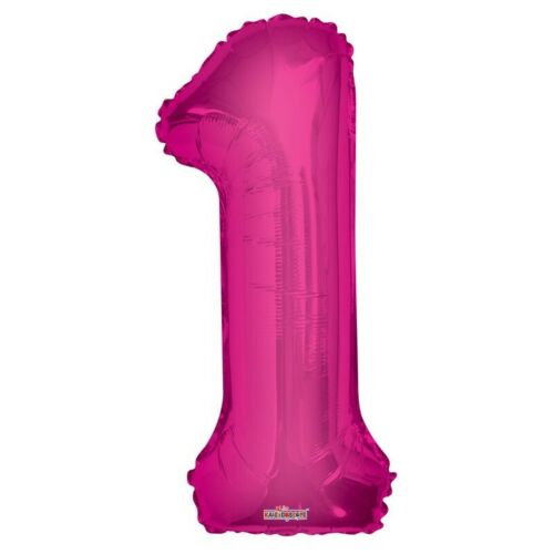 Globo Metalizado # 1 Fucsia 34" Marca Conver Calidad Helio