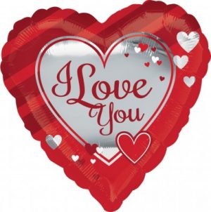 Globo Metalizado I Love You Rojo 18" Ref. 43