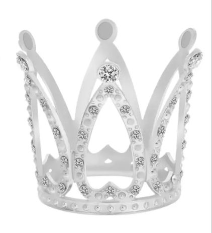 Corona De Diamantes Metalica Mini Plateada x 1 Unidad