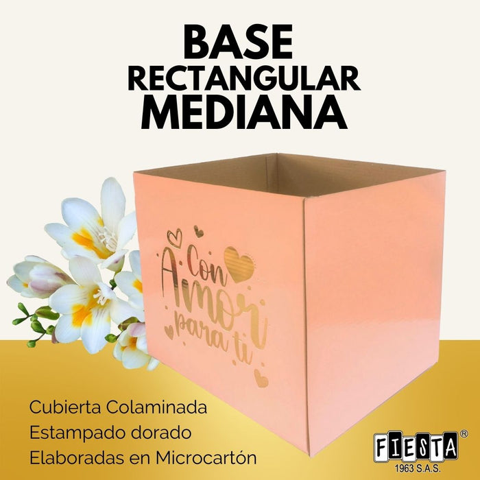 Caja Base Rectangular Mediana Aguamarina x 1 unidad