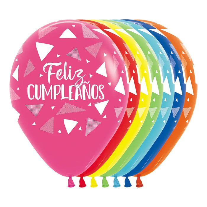 Globos Feliz Cumpleaños Triangulos Infinity R12 x 12 Globos