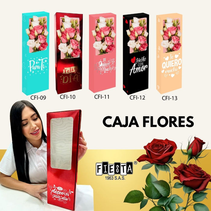 Caja Flores Premium Color Negra x 1 unidad