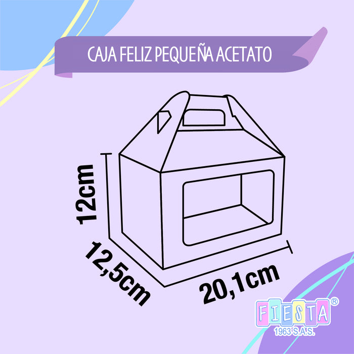 Caja Feliz Pequeña Acetato FelizCumpleaños Comic x 1 Unidad
