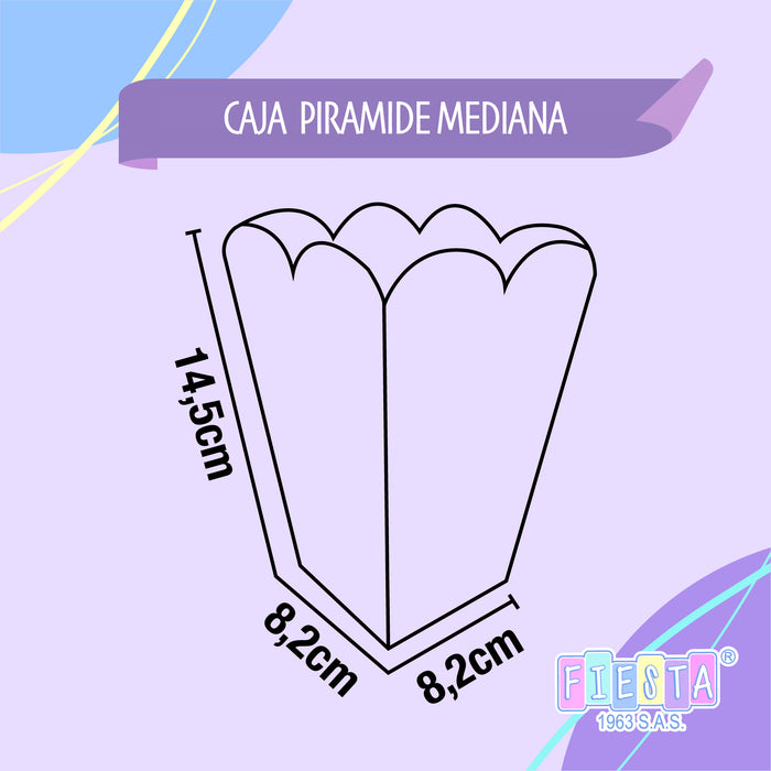 Caja Piramide Mediana Rosada x 1 Unidad